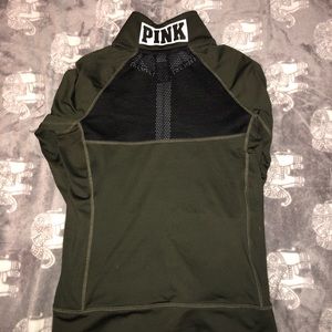 Army Green Full Zip Pink Sweater